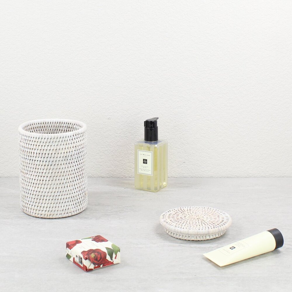 NEW Eco Handcraft Tight Woven Rattan Canister with Lid (No- Insert)-5.2"